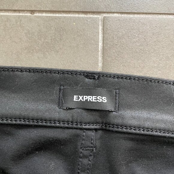Express High Waisted Black Coated Button Fly Supersoft Skinny Jeans - Picture 7 of 7